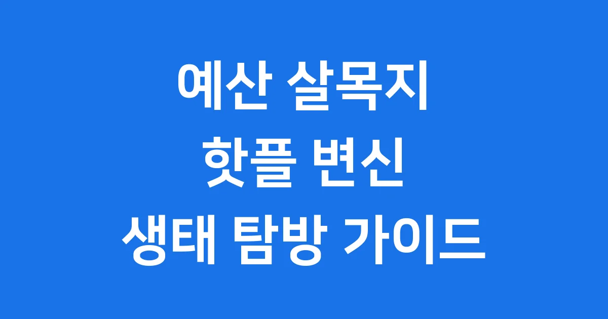 예산 영화 살목지 황새 생태탐방