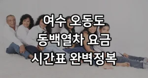 여수 오동도 동백열차 요금 시간표 2026년 운행안내 여수 오동도 동백열차 요금 시간표
