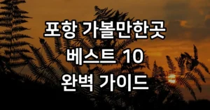 포항 가볼만한곳 베스트 10 여행 코스 추천 포항 가볼만한곳 베스트 10
