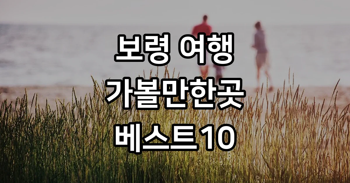 보령 가볼만한곳 베스트10
